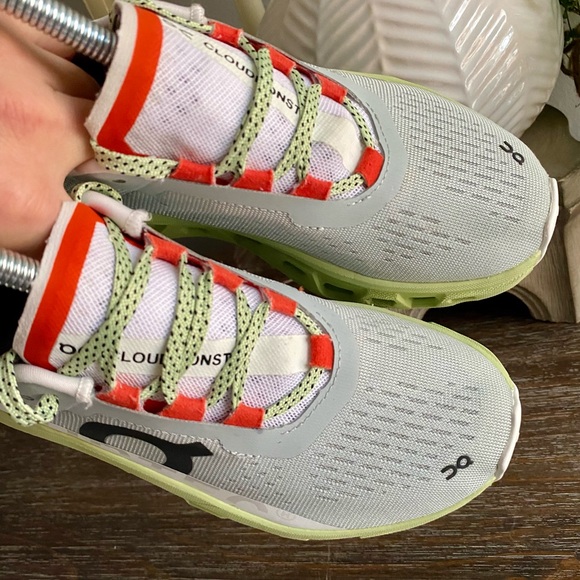 On Cloud Cloudmonster Running Athletic Sneakers Shoes Womens 5 Glacier Meadow - Picture 8 of 13